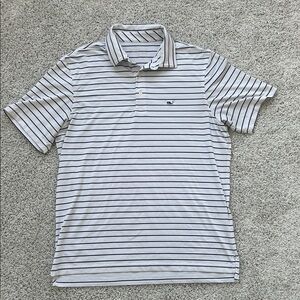 Vineyard Vines Men’s Navy & White Performance Polo – Active Golf Shirt – Size M